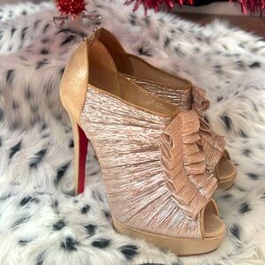 Christian Louboutin Gold Canon 140 Metallic Boots